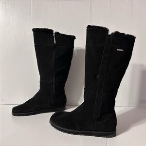 EMU Australia Moonta W11799 black suede sheepskin-lined winter tall boot women 8